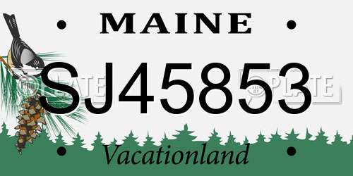 SJ45853 Maine License Plate