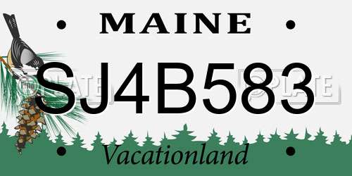 SJ4B583 Maine License Plate