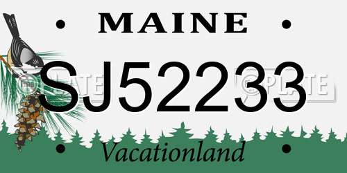 SJ52233 Maine License Plate