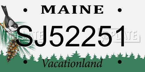 SJ52251 Maine License Plate