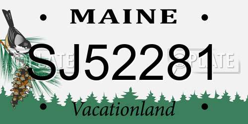 SJ52281 Maine License Plate