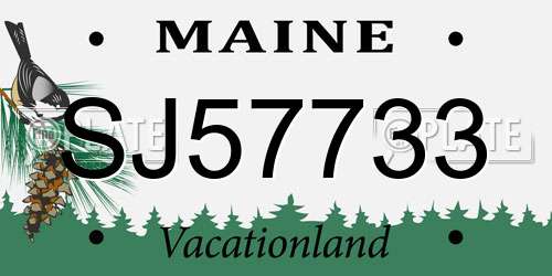 SJ57733 Maine License Plate
