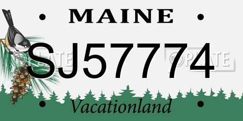 SJ57774 Maine License Plate