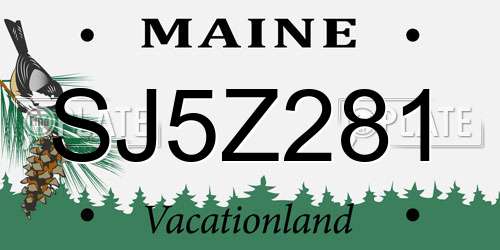SJ5Z281 Maine License Plate