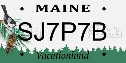 SJ7P7B Maine License Plate