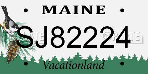 SJ82224 Maine License Plate