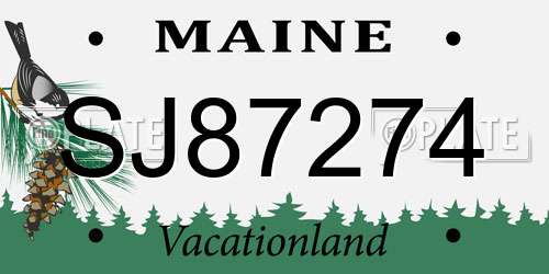 SJ87274 Maine License Plate