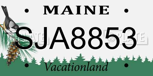SJA8853 Maine License Plate