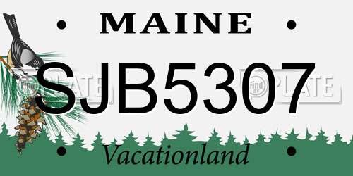 SJB5307 Maine License Plate