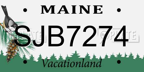 SJB7274 Maine License Plate