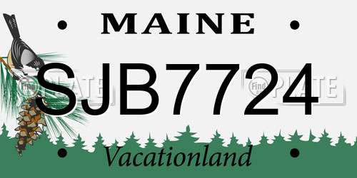 SJB7724 Maine License Plate
