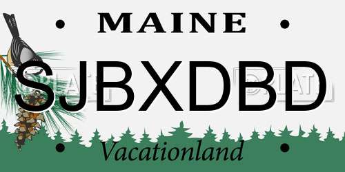 SJBXDBD Maine License Plate