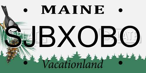 SJBXOBO Maine License Plate