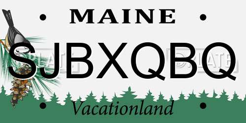 SJBXQBQ Maine License Plate