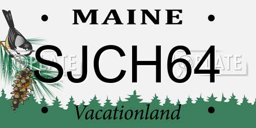 SJCH64 Maine License Plate