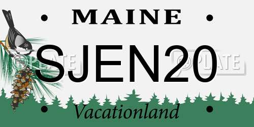 SJEN20 Maine License Plate