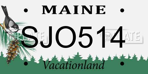 SJO514 Maine License Plate