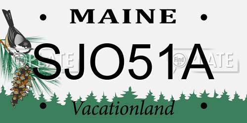 SJO51A Maine License Plate