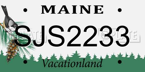 SJS2233 Maine License Plate