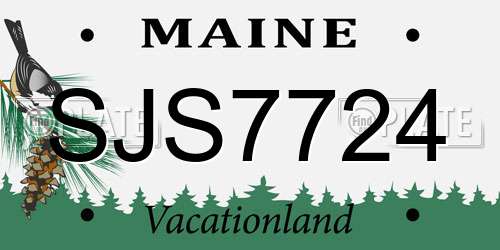SJS7724 Maine License Plate