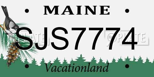 SJS7774 Maine License Plate