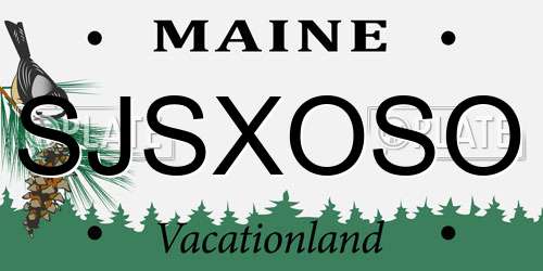 SJSXOSO Maine License Plate