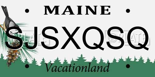 SJSXQSQ Maine License Plate