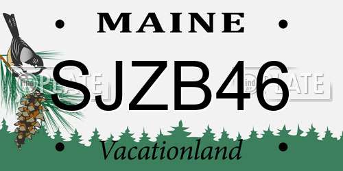 SJZB46 Maine License Plate
