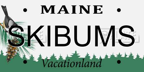 SKIBUMS Maine License Plate