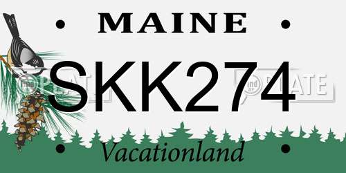 SKK274 Maine License Plate