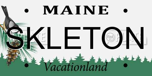 SKLETON Maine License Plate