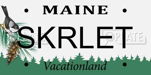 SKRLET Maine License Plate