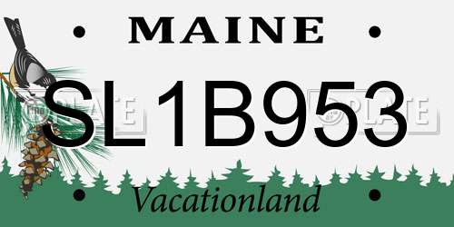 SL1B953 Maine License Plate