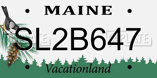 SL2B647 Maine License Plate