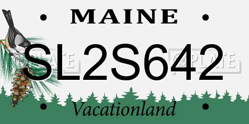 SL2S642 Maine License Plate