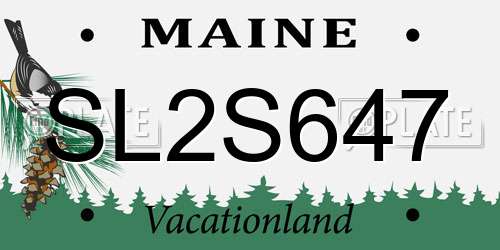 SL2S647 Maine License Plate