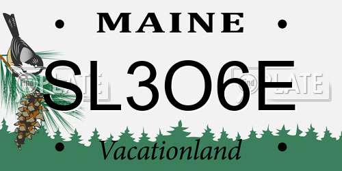 SL3O6E Maine License Plate