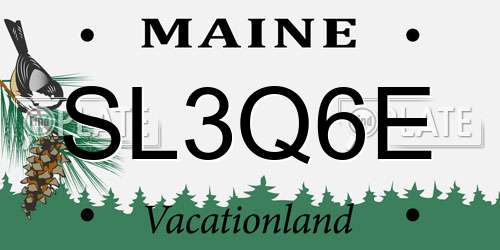 SL3Q6E Maine License Plate