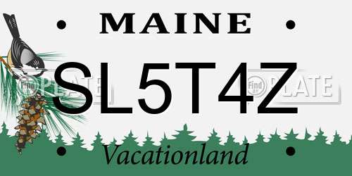 SL5T4Z Maine License Plate