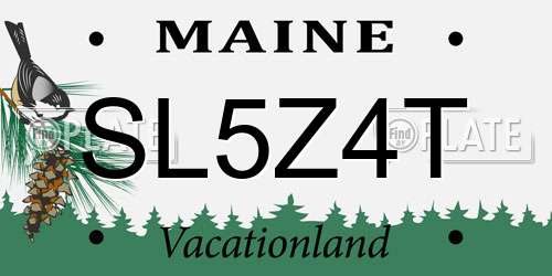SL5Z4T Maine License Plate