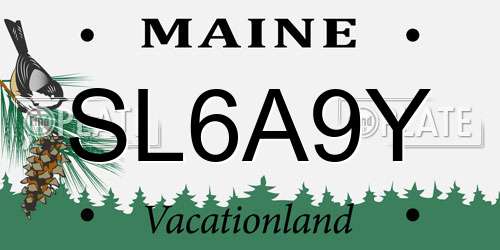 SL6A9Y Maine License Plate