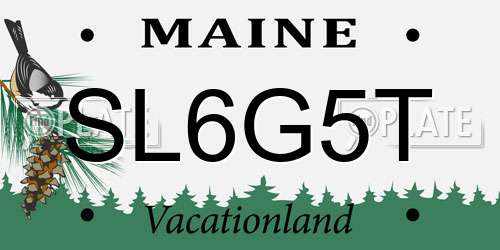 SL6G5T Maine License Plate