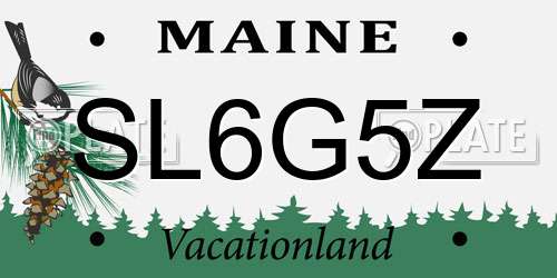 SL6G5Z Maine License Plate