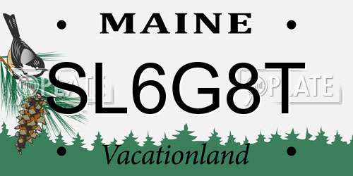 SL6G8T Maine License Plate