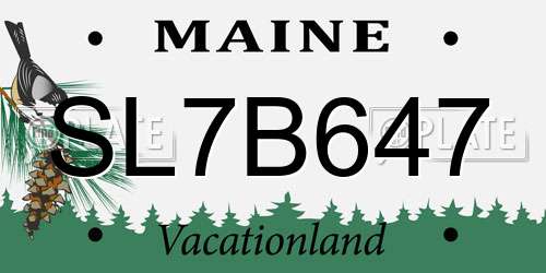 SL7B647 Maine License Plate