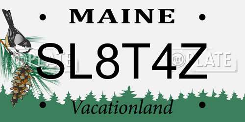 SL8T4Z Maine License Plate