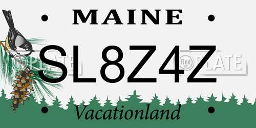 SL8Z4Z Maine License Plate