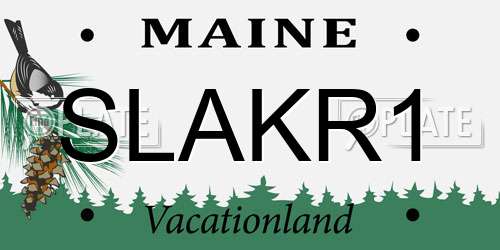 SLAKR1 Maine License Plate