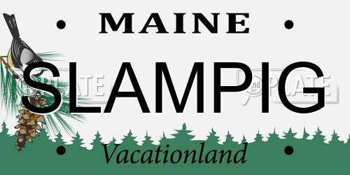 SLAMPIG Maine License Plate
