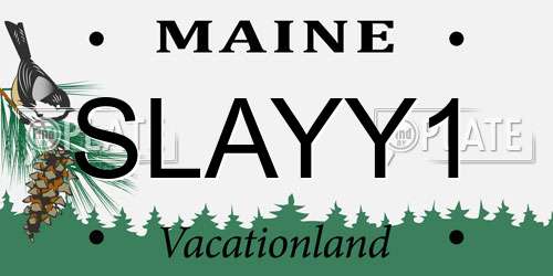 SLAYY1 Maine License Plate